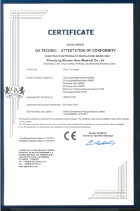 CE Certificate for Waterproofing Membrane Collections