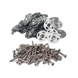 Fasten kit for tile backer board-screw and washers with tab